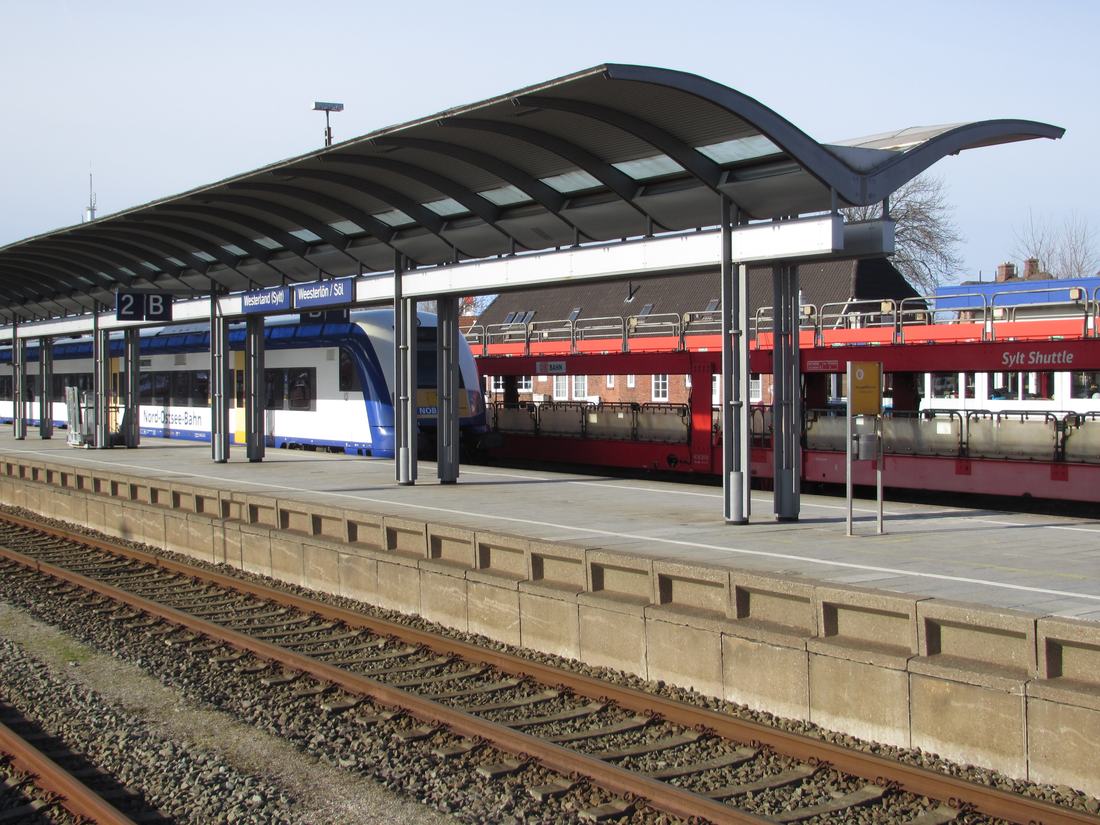 Zug in Westerland auf Sylt